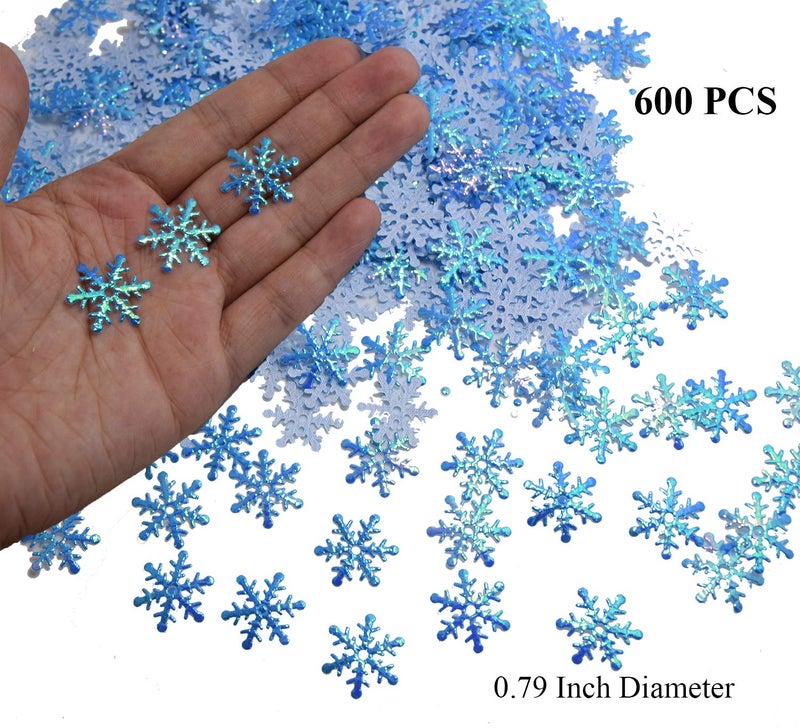 catin Snowflakes Confetti for Winter Wonderland Frozen Party,Blue Color with Iridescent Finish, 600 Pcs - Image 2